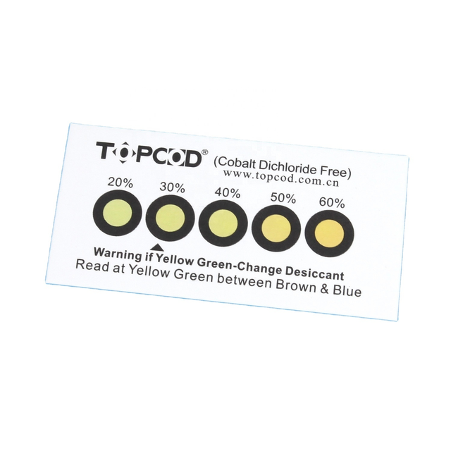 بطاقة مؤشر الرطوبة الخالية من الهالوجين من الأصفر إلى الأخضر والكوبالت