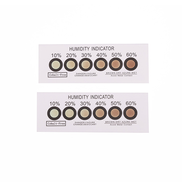 بطاقة مؤشر الرطوبة الخالية من الكوبالت البيئي باللون البني إلى الأخضر